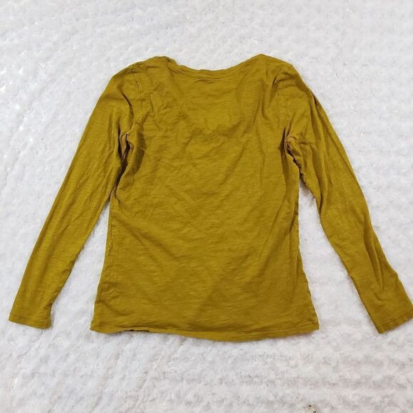 Ann Taylor Loft medium Olive green ruffle neck long sleeve button blouse - Picture 5 of 5
